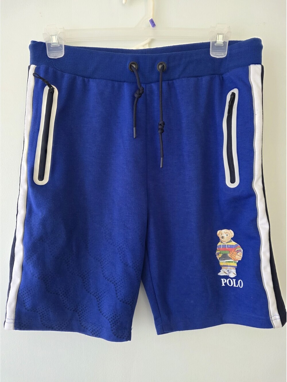 Polo Ralph Lauren Sweat Shorts Mens XL Blue Graphic Logo Knit Drawstring